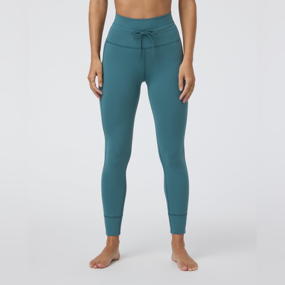 Vuori Teal High-Waist Drawstring Leggings